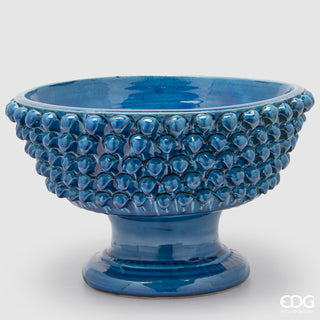 EDG Enzo De Gasperi Fenice Pinecone Vase with Foot H24.5xD40 cm Blue