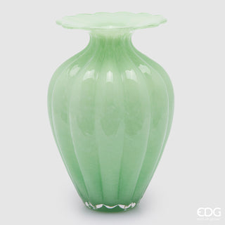 EDG Enzo De Gasperi Vaso Blossom H31,5 D21 cm in Vetro Verde