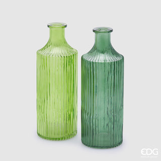 EDG Enzo De Gasperi Flaschenvase H 22 cm aus dunkelgrünem Glas