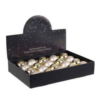 Andrea Bizzotto Box 20 Palline di Natale Vetro Champagne D6 cm