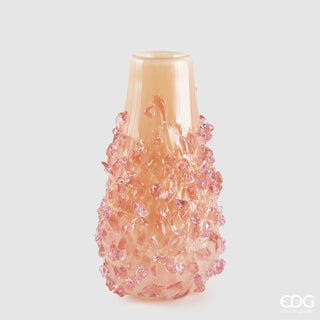 EDG Enzo De Gasperi Vaso Gemme Bottiglia H40 cm Rosa Pesca