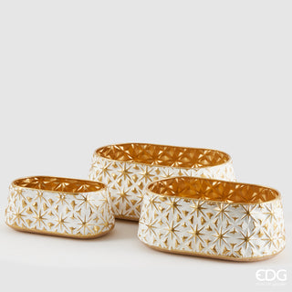 EDG Enzo De Gasperi Set 3 Vasi Natalizi Ovali