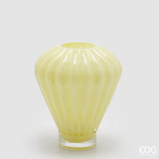 EDG Enzo De Gasperi Vaso Diamante in Vetro H20 cm Giallo