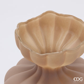 EDG Enzo De Gasperi Flow Sinuoso Vase H32 cm Hellbraun