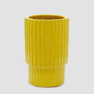 EDG Enzo De Gasperi Vaso Glaze Atlas Righe H56 cm Giallo