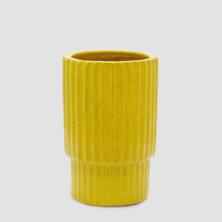EDG Enzo De Gasperi Vaso Glaze Atlas Righe H44 cm Giallo
