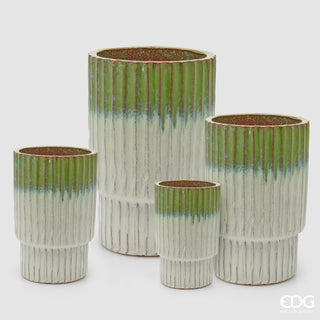 EDG Enzo De Gasperi Vaso Glaze Atlas Righe H68 cm Verde