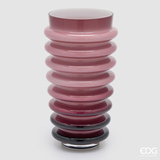 EDG Enzo De Gasperi Vaso Dischi Svasato H30 D17 cm Rosa Antico