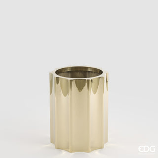 EDG Enzo De Gasperi Vaso Scanalato Tondo H50 cm in Acciaio