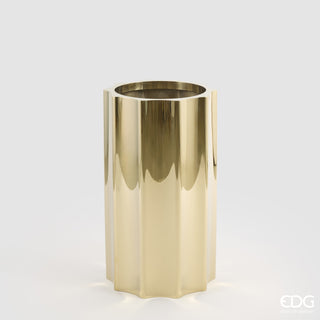 EDG Enzo De Gasperi Vaso Scanalato Tondo H70 cm in Acciaio