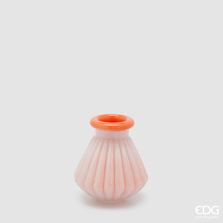 EDG Enzo De Gasperi Vaso Righe con Bordo H13 D12 cm in Vetro