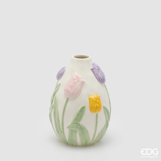EDG Enzo de Gasperi Vaso Tulipani Ovale H18,5 cm D13 cm in Ceramica