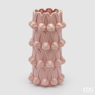 EDG Enzo de Gasperi Vaso Conigli Easter H32 cm Rosa