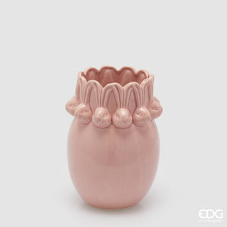 EDG Enzo de Gasperi Vaso Conigli Easter Bombato H24 cm Rosa