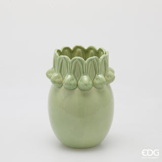 EDG Enzo de Gasperi Vaso Conigli Easter Bombato H24 cm Verde