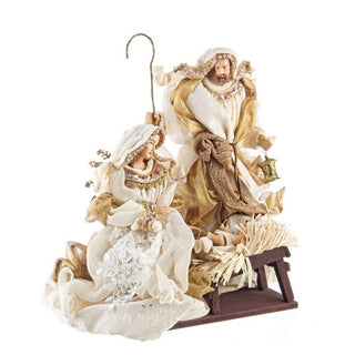 Andrea Bizzotto Krippe Heilige Familie Prächtiger Champagner H 38 cm