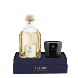 Dr Vranjes Gift Box Ambra 250 ml Con Bamboo + Candela XS