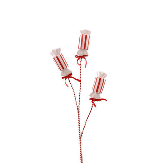 Vetur Decorazione per Albero di Natale Ramo Caramelle H73 cm Rosso e Bianco