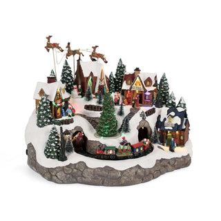 Andrea Bizzotto Villaggio Denver con Treno e Led H36,5 cm