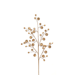 Künstlicher Weihnachtszweig von Vetur mit Kristallen, H 78 cm, Gold