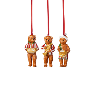 Villeroy & Boch Nostalgic Ornaments Set 3 Decorazioni Teddy in Porcellana