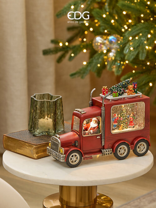 EDG Enzo De Gasperi Decoro Babbo Natale con Furgoncino 28x21 cm
