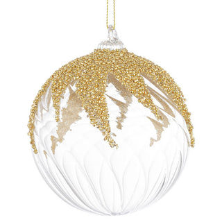 Andrea Bizzotto Transparente Weihnachtskugel aus Glas mit Wirbelmuster, D10 cm