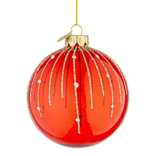Andrea Bizzotto Weihnachtskugel aus glitzerndem Glas, rot, D8 cm