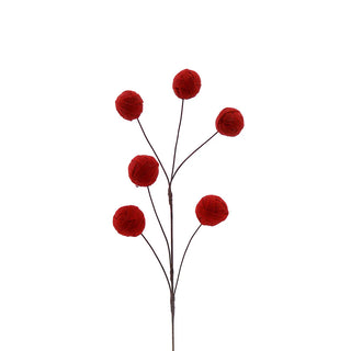 Vetur Decoro per Albero di Natale Ramo con Palle Rosse H47 cm