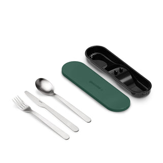 Guzzini Store&amp;Go Set Fiambrera Verde con Cubiertos de Viaje