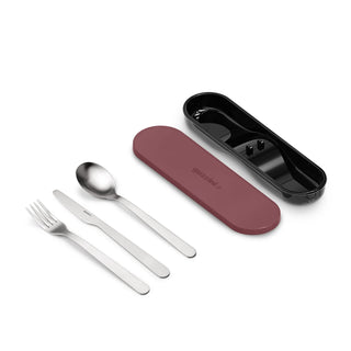 Set Fiambrera Guzzini con Cubiertos de Viaje Store&amp;Go Malva