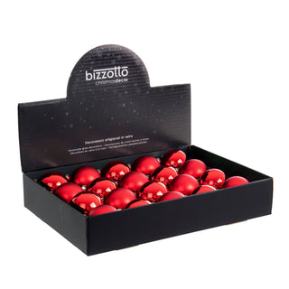 Andrea Bizzotto Box 20 Palline di Natale Vetro Rosso D6 cm