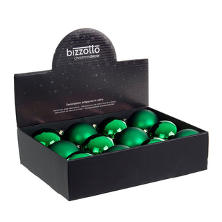 Andrea Bizzotto Box 12 Palline di Natale Vetro Verde D8 cm