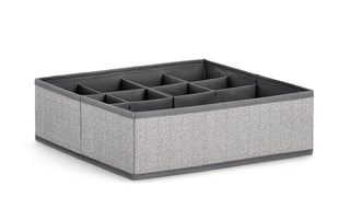 Yes Bizzotto Scatola Contenitore Dity  9 comparti 32x32 cm Grigio