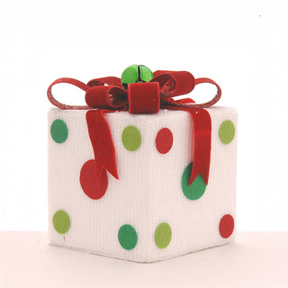 Vetur Decorazione Natalizia Regalo con Fiocco H16 cm Bianco