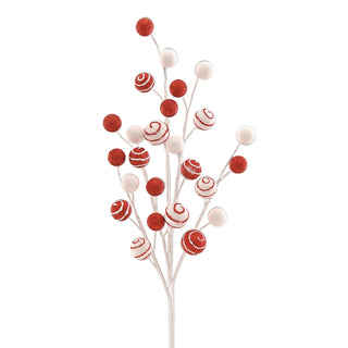 Vetur Decorazione Natalizia Ramo Sfere H84 cm Bianco