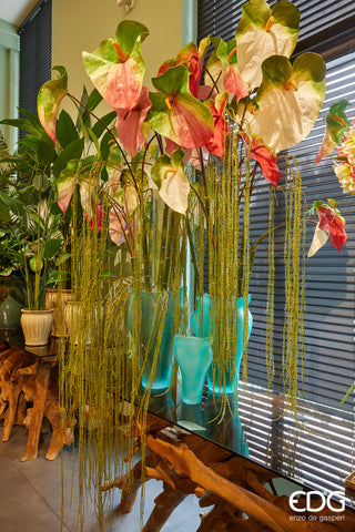 EDG Enzo De Gasperi Set mit 2 künstlichen Anthuriumzweigen, H 75 cm, Rosa