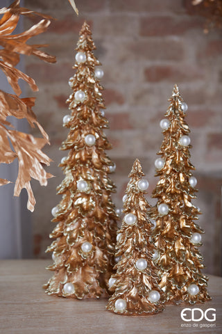 EDG Enzo De Gasperi Decorazione Natalizia Pino con Perle H34 cm