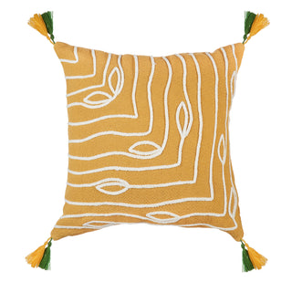 L'Oca Nera Cuscino con Applicazioni 45x45 cm Giallo