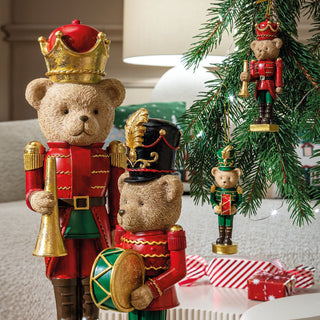 L'Oca Nera Teddy Bear Orchestra Decorazione Pendete Orsetto con Tamburo