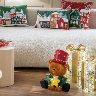 L'Oca Nera Portami con Te Decorazione Orsetto Seduto con Stella e Led