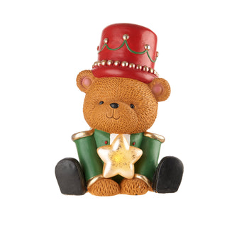 L'Oca Nera Portami con Te Decorazione Orsetto Seduto con Stella e Led