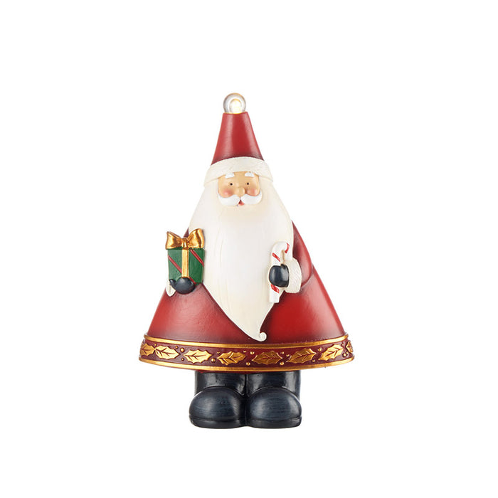 L'Oca Nera Decorazione Natalizia Babbo Natale Basso con Led H23 cm