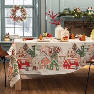 The Black Goose Mantel Navideño Village Party Table 155x270 cm