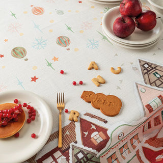 The Black Goose Christmas Tablecloth Holiday Table Village 155x270 cm