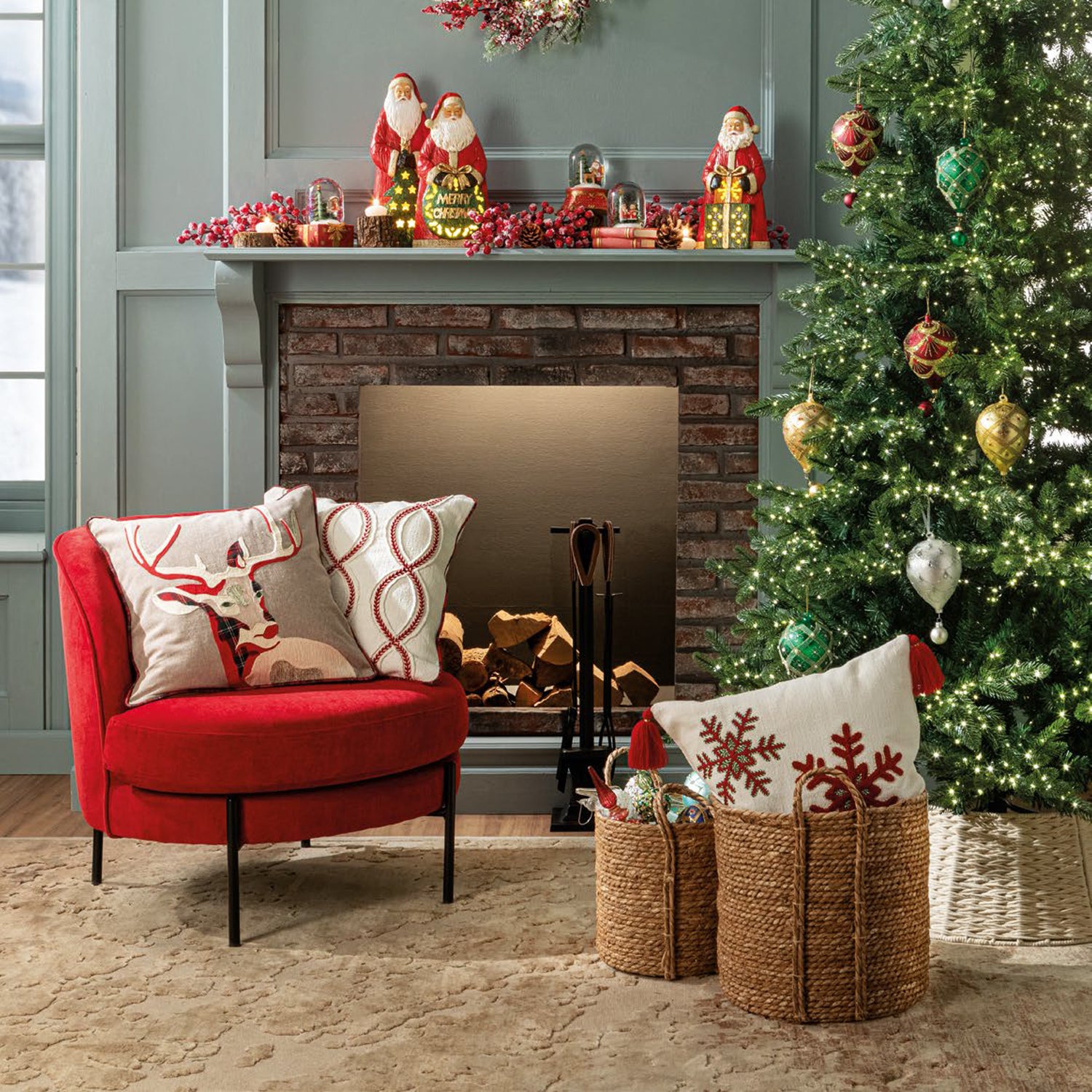 Serento Federe Natalizie 45x45 cm, Federa Natalizia Rosso 45x45 cm Rosso Set da 2 Fiocchi di Neve per La Casa, Vacanze Invernali Serento Federe Natalizie 45x45 cm, Federa Natalizia Rosso 45x45 cm Rosso Set da 2 Fiocchi di Neve per La Casa, Vacanze Invernali