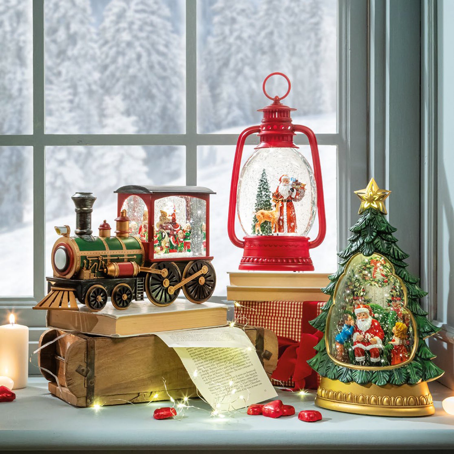 Trenino Elettrico Di Natale Con Luci E Suoni – Binari Fai-da-te, Locomotiva + 3 Vagoni, Decorazione Albero, Funziona A Batteria