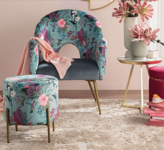 The Black Goose Armchair with Floral Pattern