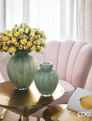 EDG Enzo De Gasperi Vaso Chignon H28 cm in Vetro Verde
