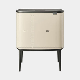 Brabantia Pattumiera Bo Touch 2 Secchi 11+23 Litri Beige